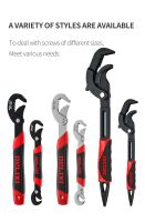 DELIXI Plumber Multi Hand Tool Universal Key Pipe Wrench Open End Spanner Set Highcarbon Steel Snap N Grip Tool Universal Wrench