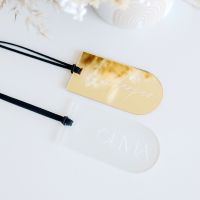 Frosted Arch Acrylic Luggage Tag Blank Wedding Place Card Guest Escort Name Card Gift Tag Reserved Seat Sign Mirror Gold Silver