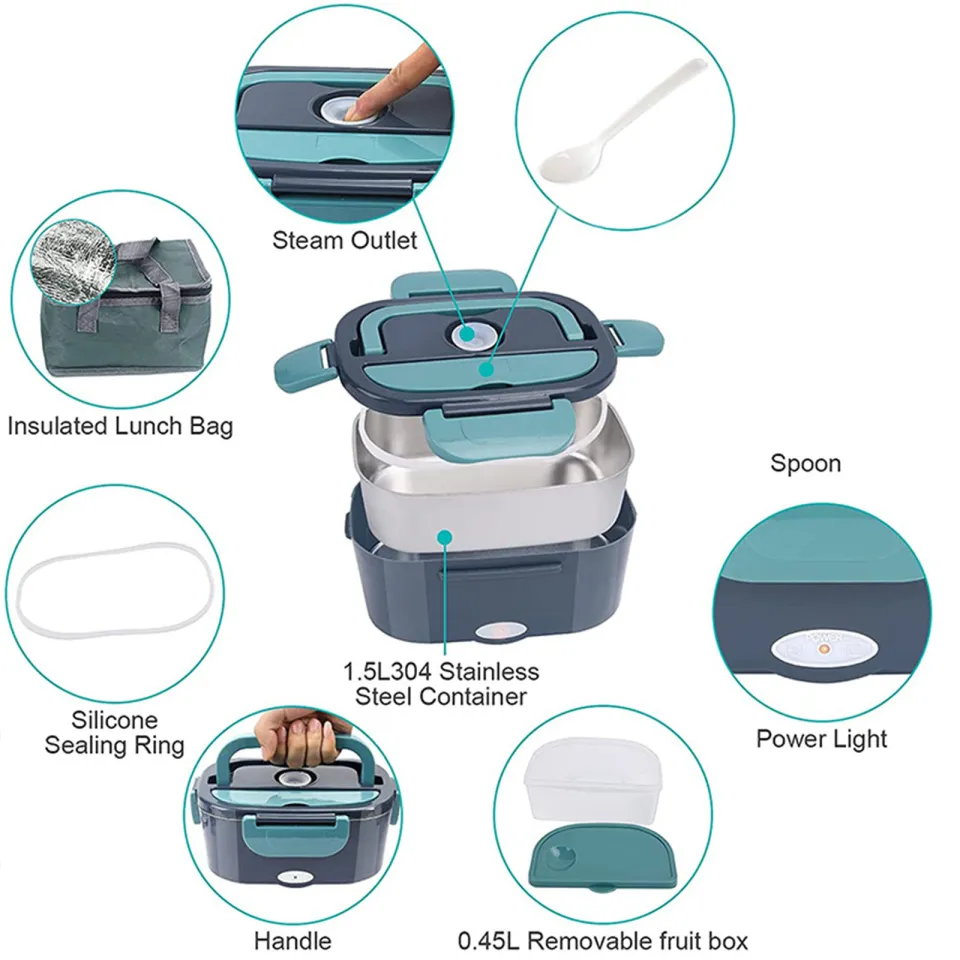 Electric Lunch Box Food Heater, Luncheaze Self Heated Lunchbox 60W Portable  Micr 