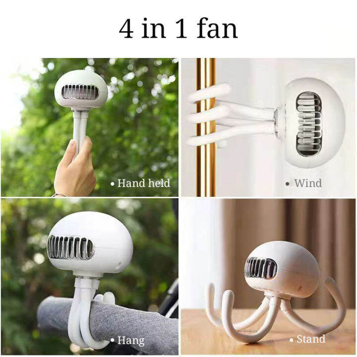 hot-stroller-fan-4000mah-แบบพกพา-bladeless-usb-ชาร์จเงียบกลางแจ้งมินิมือถือพัดลมขนาดเล็กสำหรับ-home-unpowered-พัดลมพับ