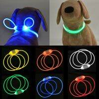 1 Pcs LED Pet Collar Adjustable Night Safety Dog Collar Luminous Light Up Pet Dog Bright Collar Leash Glow in the Dark Outdoor Leashes