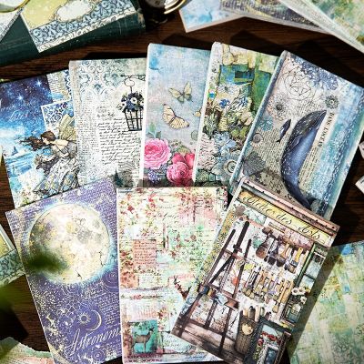 Journamm 60Sheets Vintage Paper Scrapbooking Supplies Flowers Decor Junk Journal Materials Paper School Diary Marking Stationery Stickers Labels