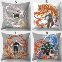 Demon Slayer Series Kamado Nezuko 45X45CM พิมพ์ด้านเดียวปลอกหมอนอิงเฟอร์นิเจอร์ตกแต่งชีวิตโซฟาปลอกหมอน (หมอนต้องซื้อแยกต่างหาก)