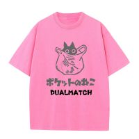 100% Cotton Harajuku Japan Kanji Cartoon Cats Graphic T Shirts New Hip Hop Funny Men Woman Tshirts O-neck Oversized Casual Tops