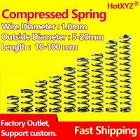 HotXYZ Y Type Compression Spring Cylidrical Coil Rotor Return Pressure Compressed Spring Steel 65Mn Wire Diameter 1.0mm