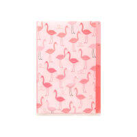 MIDORI 3 Pockets Clear Folder  Flamingo / แฟ้ม 3 ช่อง ขนาด A6 ลายน้องฟลามิงโก แบรนด์ MIDORI จากประเทศญี่ปุ่น (D35302006)