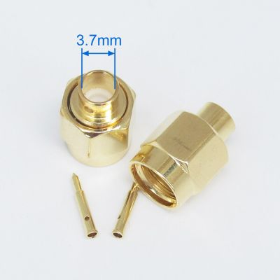 1pc Gold SMA Male Plug Solder RF Straight Connectors for RG402 semi-rigid cable Electrical Connectors