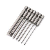 【CW】 7pcs S2 alloy steel flat blade screwdriver bit 1.6mm 6.0mm multi function electric bit 75mm