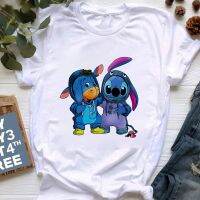 เสื้อครอปสำหรับผู้หญิงเสื้อครอปท็อปตะเข็บและ Eeyore ดิสนีย์แฟชันฝรั่งเศสสเปนเสื้อยืดผู้หญิงการ์ตูนสร้างสรรค์น่ารักฮาราจูกุเสื้อฤดูร้อนสำหรับผู้หญิง