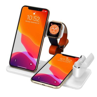 15W Qi Fast Wireless Charger Stand For iPhone 11 12 X 8 Apple Watch 4 in 1 Foldable Charging Dock Station for Airpods Pro iWatch