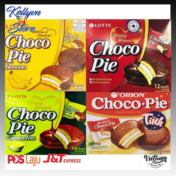 Choco Pie 12 pieces - Bánh Choco pie Lotte hộp 396g/12 cái [Vietnam ...