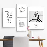 2023 ○ Black White letter Poster And Print Manuscript Letters Bicycle Music Score Nordic Wall Art Canvas Painting Home Decor Picture