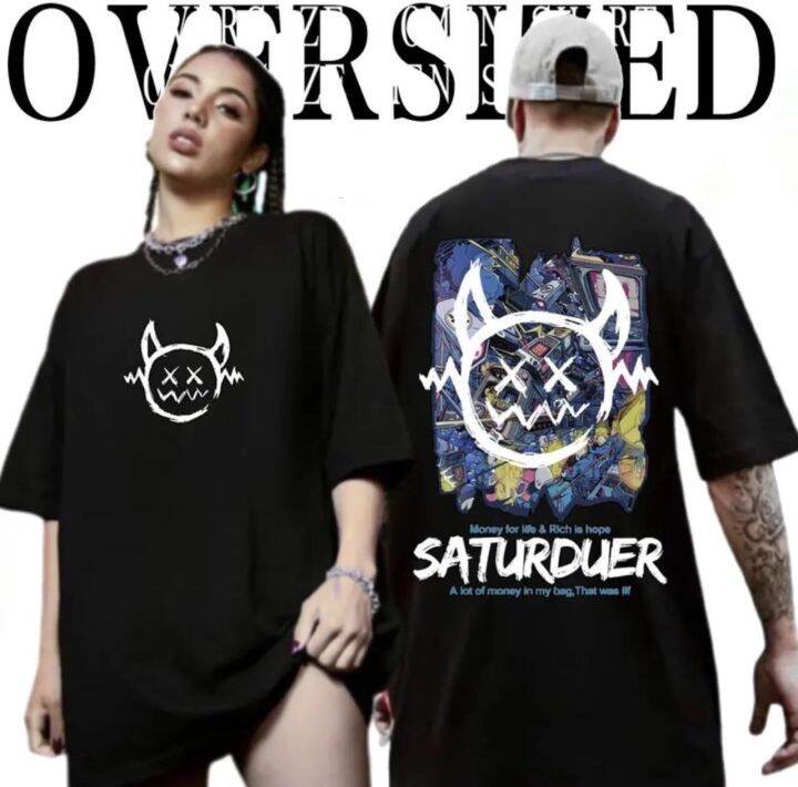 SATURDUER oversize trendy tops t-shirt for man and women | Lazada PH