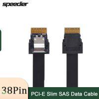 Slim SAS 4.0 SFF-8654 4i To SFF-8654 Extended Data Cable 24Gbps Hard Disk Data Cable PCI-E GEN3 GEN4 40cm