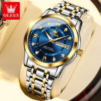 OLEVS 5513 Stainless Steel Band Business Men Wristwatches Quartz Waterproof Watch For Men Luminous Calendar Week Display