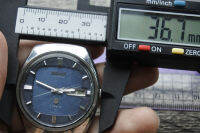 นาฬิกา Vintage มือสองญี่ปุ่น SEIKO TYPE II 4623 9000 ระบบ QUARTZ ผู้ชาย ทรงกลม กรอบเงิน หน้าสีน้ำเงิน หน้าปัด 36มม. ตัวเรือนสแตนเลสใช้งานได้ปกติ สภาพดี ของแท้ ไม่กันน้ำ