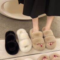 Women Fluffy Fur Slippers Women 2024 Autumn Winter New Warm Solid Color Versatile Lovely Casual Footwear Soft Chinelos Planos