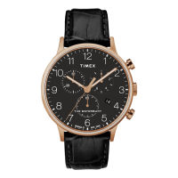 Timex TW2R72000 นาฬิกาข้อมือผู้ชายและผู้หญิง สายหนัง Rose Gold Tone