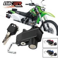 ☌สำหรับ KAWASAKI KLX140 L/g KLX250 S/sf KLX 150L 300SM 450R ตัวล็อคหมวกกันน็อคมอเตอร์ไซค์กันขโมยล็อคสลักกุญแจออฟโรด