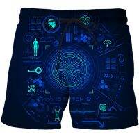 2023 Summer New 3D Men Shorts AI technology data pattern Swimming Trunks Mens Beach Pants Fashion Hot Male Swimsuit Pants