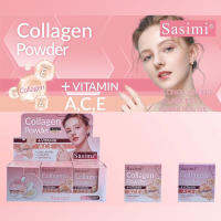 เเป้งพัฟ Sasimi Collagen powder no.S93007 เเป้งพัฟผสมคอลลาเจน เเป้งอัดเเข็ง เเป้ง 2ชั้น ติดทนนาน ช่วยปกปิดริ้วรอย