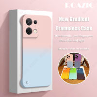 ROAZIC Gradient กล่องพลาสติกแข็งไร้กรอบสำหรับ OPPO Reno 8 5G เคสโทรศัพท์สีสันสดใสฝาครอบกล้องเคสกันกระแทกกรอบ Reno8