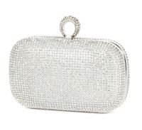 【YD】 New Fashion Evening Studded Wedding Clutches Purses With Chain Shoulder Handbag Silver/Gold/Black