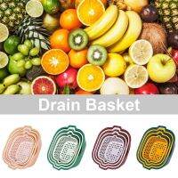 ✠☂◙ 6 Pieces Vegetable Drain Basket Stackable Colander Bowl Set Kitchen Drainer Supplies Fruit And Vegetable Washing Draining Basket