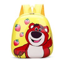 【Hot Sale】 childrens cartoon strawberry bear schoolbag cute fashion eggshell backpack large medium and classes go to school with a