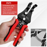 3In1 Wire Stripping Cutting Crimping Tool Wire Stripper Sharp Wire Stripping Pliers Ergonomic Non-slip Wire Crimper Labor Saving