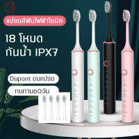 แปรงสีฟันรุ่นชาร์จไฟฟ้า แปรงไฟฟ้าอเนกประสงค์ มีให้เลือก3สี (มิ้น ชมพู ขาว)  แถมหัวแปรง4หัว ปรับได้ดึง18ระดับ แบตจุ1200 mAh กันน้ำ ทนทาน