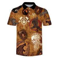 2023 NEW Style Summer Mens Retro Ethnic Animal Totem Polo Casual Short Sleeve Mens Top Outdoor Streetwear T-shirt Color T-shirt Set DropshipNew product，Can be customization