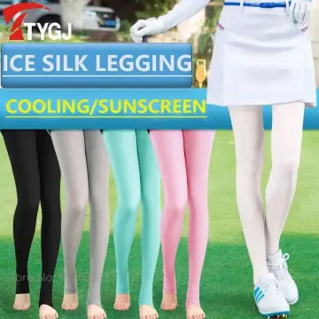 Korean Women Golf Legging Ice Silk Anti-UV Golf Pants Sun Protection Leg  Socks Female Cooling Skinny Stocking Elastic Panty-Hose