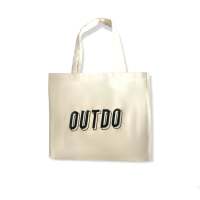 มีรอยด่าง USA Cotton 14.8 x 16.5 นิ้ว ผ้าคอตตอนทวิลพรีเมี่ยม ลาย Outdo  กระเป๋าผ้า ถุงผ้าดิบ tote bag คงทน เบา สวย คลาสสิค