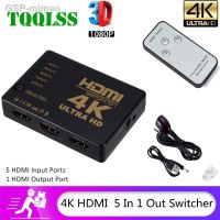 ☫☢Mimeo 3D พอร์ต HDMI TQQLSS-5 1080P 4K พร้อมฮับ Com Controle Remoto IR กล่อง HDTV DVD Comutador 5 Em 1 Saída