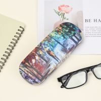 Women  Floral Print  Oil Painting Style Hard Leather  Glasses Holder Eyeglasses Accessories Glasses Box Eyeglasses Case Drawing Painting Supplies