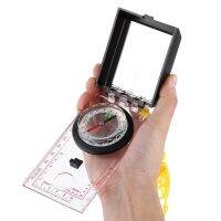 【YF】☎  Outdoor Camping Compass Mirror Multifunctional Scale North with Magnetic Deviation Adjustment Function