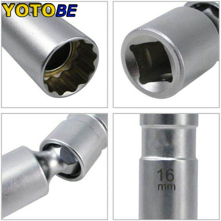 1416mm 12Point Thin walled Swivel Spark Plug Socket 38" Drive
