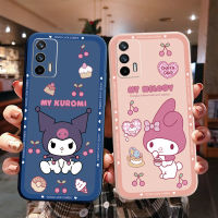 เคสโทรศัพท์สำหรับ OPPO A16 A15 A9 A5 2020 A53 A54 A94 4G A12 A7 A5S AX5S AX7 A31 A8 A52 A72แฟชั่นน่ารักการ์ตูน Kuroml และ Melooy สีชมพูเลนส์กล้องป้องกันกรอบขอบ