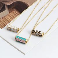 【DT】hot！ Wish Card Piece Enamel Necklaces for Fashion Jewelry Gifts Evil Charms Womens Neck Chain Choker 2021