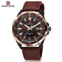 NAVIFORCE Men Casual Vintage Watch Original Brand Leather Wristwatch Calendar with Luminous Man Quartz Clock