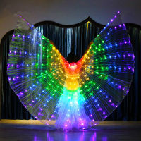 สายรุ้งสี Alas มุม Led Wings ผู้ใหญ่ Led เครื่องแต่งกาย Circus ไฟ Led ชุดเรืองแสง Party ปีก Isis Dancewear