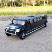 1:32 Diecast Hummer ยาว Limousine โลหะรถดึงกลับกระพริบดนตรีจำลองสูงเด็กของเล่นยานพาหนะ Gift