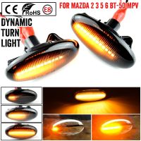 LED Flowing Water Dynamic Turn Signal Side Marker Light Indicator Blinker For Mazda 2 2003-2014 For Mazda 3 5 6 BT-50 MPVSignal Light Assemblies Parts