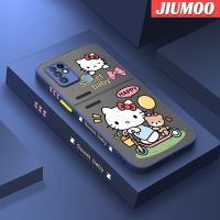 เคส JIUMOO สำหรับ Infinix 10 X682B X682C ลายการ์ตูนแฮปปี้ฮัลโหลคิตตี้ดีไซน์ใหม่ขอบสี่เหลี่ยมด้านข้างบางมีน้ำค้างแข็งโปร่งใสกันกระแทกเคสมือถือแข็งปลอกซิลิโคนคลุมทั้งหมดเคสป้องกันกล้องนุ่ม