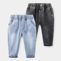 2023 Spring Autumn 2 3 4 5 6 8 10 Years Childrens Clothing Jeans Trousers All Match Elastic Denim Long Pants For Baby Kids Boys