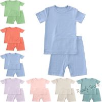 【Ready Stock】 卐✽ C22 Bamboo Fiber Boys Childrens Clothing Loungewear Sets Kids Pajamas Short Sleeve Top Shorts Costumes For Girls 2023 Outfits Suit