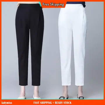 Buy Women Black Full Length Wide Leg Pants Spring Female Straight