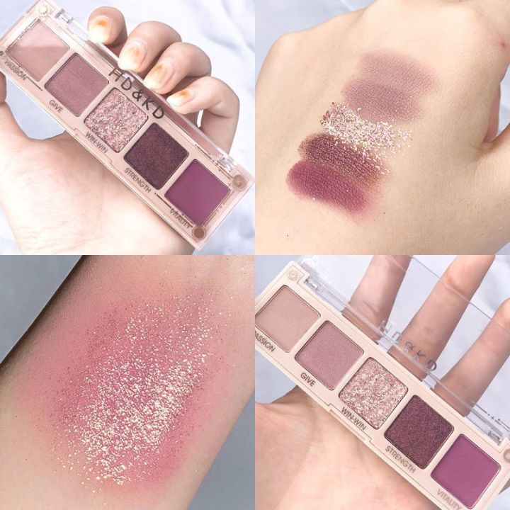 5-สีอายแชโดว์-อายแชโดว์-สีชมพูสีม่วงอายแชโดว์-palette-ins-super-fire-pearly-matte-g-litter-อายแชโดว์-ฤดูร้อนมินิ-earth-สีอายแชโดว์-5-สีอายแชโดว์-palette-5-สี