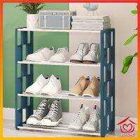 ชั้นวางรองเท้า4ชั้น ชั้นว่างรองเท้า Shoe Rack ที่วางรองเท้า พลาสติกแบบหนา โครงสร้างแข็งแรง ใส่ได้ชั้นละ 2-3 คู่D534